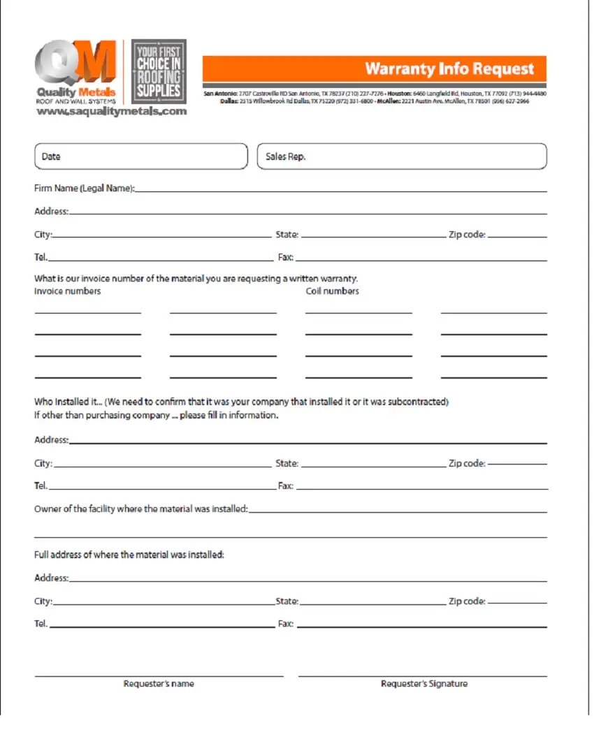 Warranty Request